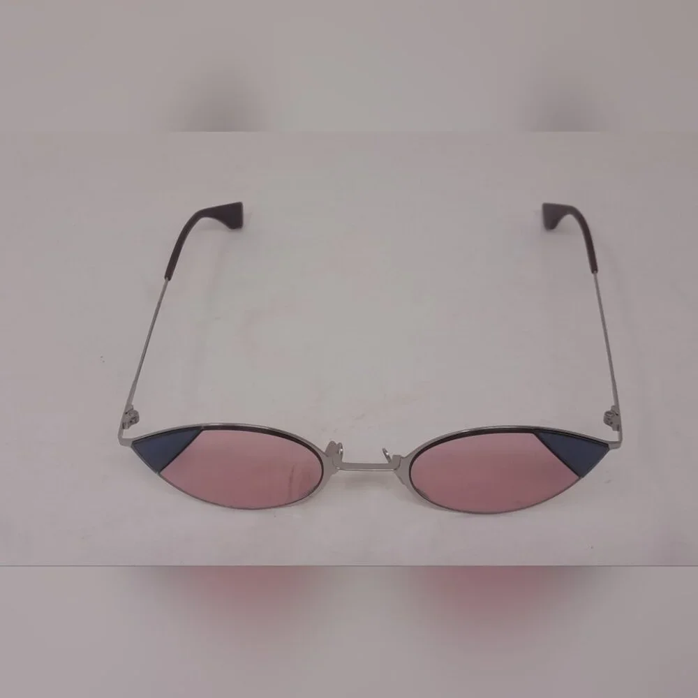 NEW Fendi Women's Sunglasses Cut Eye Rose Silver Cat Eye FF0342/S 51-23-140